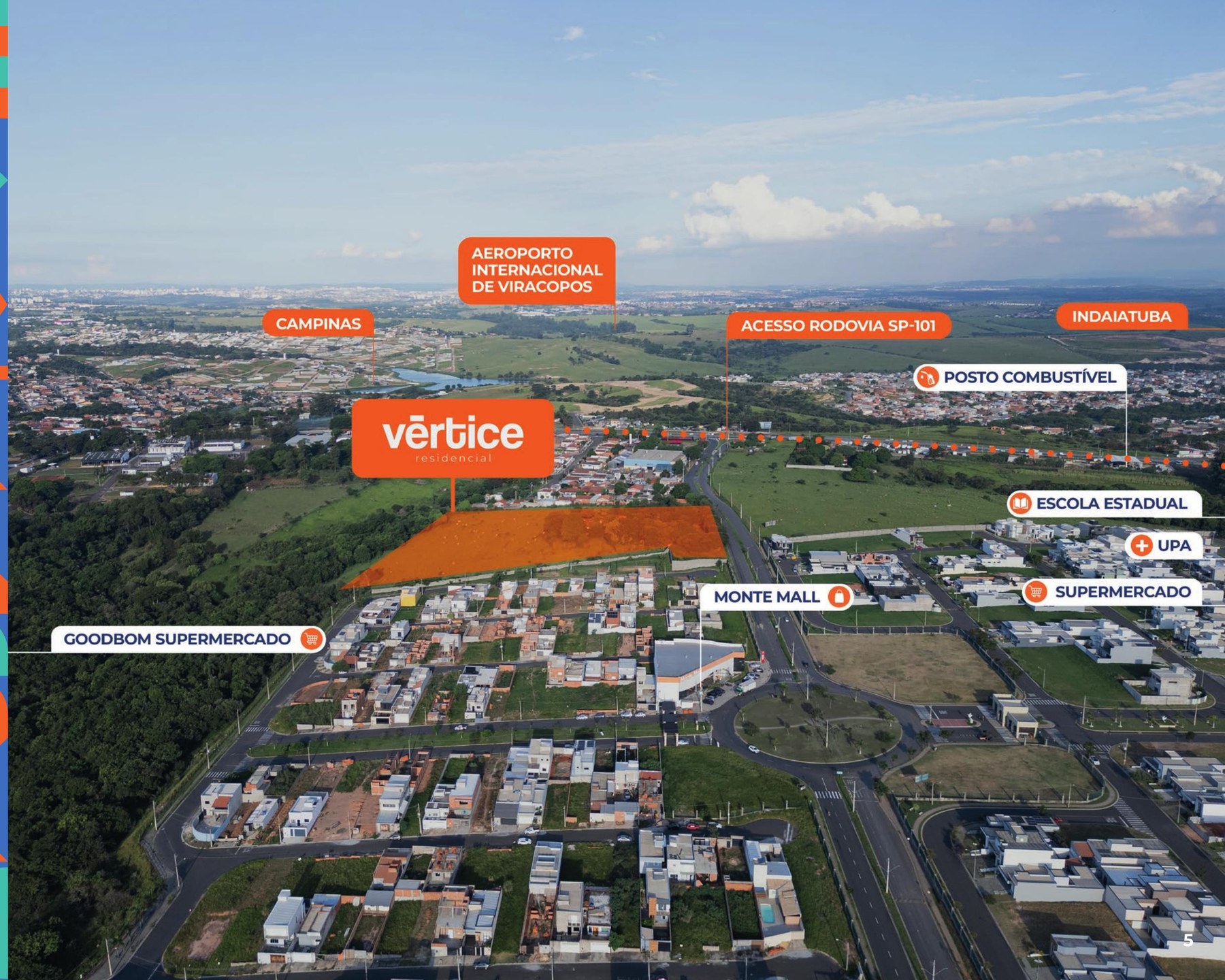 Mapa da região destacando a localização do Vértice Residencial em Monte Mor